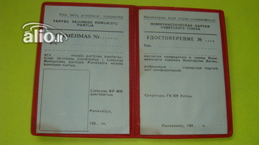 Lietuvos kompartijos pažymėjimas