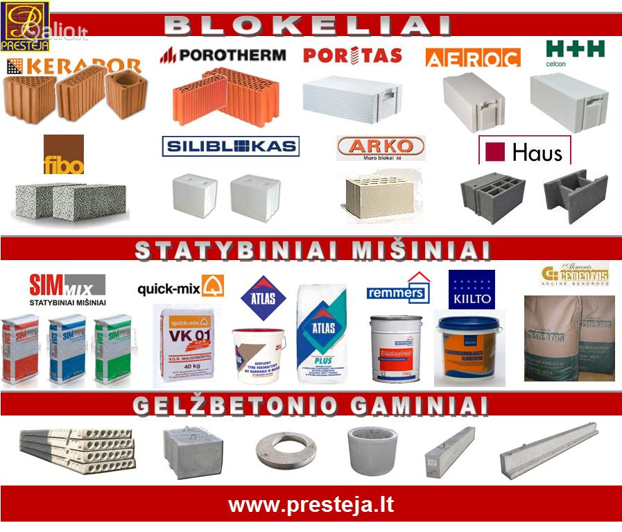 Statybinės apdailos medžiagos nuo pamatų iki stogo