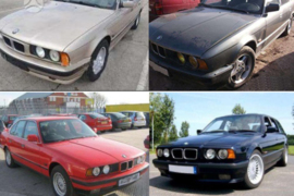 BMW E34  pilkas ir violetinis kapotas ir kitos dalys