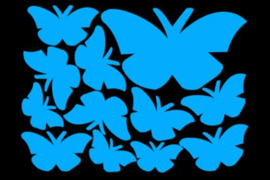 Nedideli švytintys sienų lipdukai - drugeliai