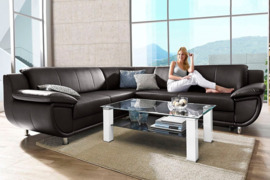 Minkštas kampas L formos Nr91 ruda naturali oda be miego funkcijos