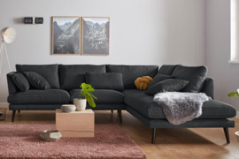 Minkštas kampas L formos Nr175 tamsiai pilka struktura