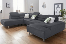 Minkštas kampas U formos Nr179 pilkas be miego funkcijos