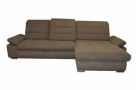 Minkštas kampas L formos Nr180 rudas su miego funkcija ir dėže patalynei