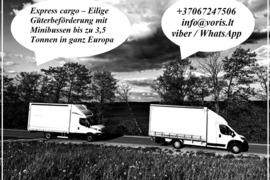 Express cargo – Eilige Güterbeförderung mit Minibussen bis zu 3,5 Tonnen in ganz Europa !!