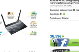 Asus ac 750 dual band kaina 16€