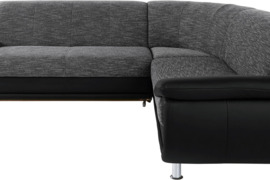 Minkštas kampas L formos Nr91 eko juoda str.pilka