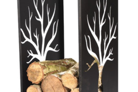 Dėklai malkoms, židinio įrankių rinkiniai