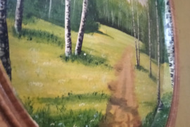 Ovalus medinis paveikslas