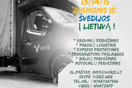 Dalinių krovinių pervežimas į / iš Švedijos - VORIS, UAB  * Krovinių Pervežimas * Baldų Pervežimas *
