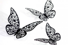 3D sienos lipdukai-drugeliai