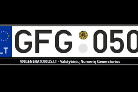 Parduodami V/N numeriai GFG 050 REGISTRUOJAMI
