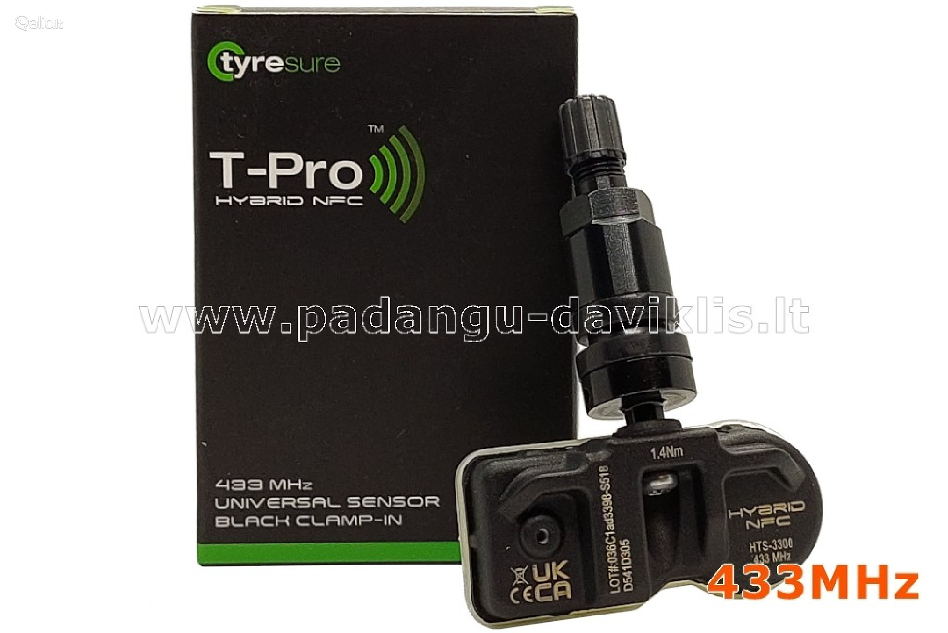 Naujas TPMS TYRESURE T-Pro Hybrid NFC TYR-S518 3300 HTS-A71BN Black programuojamas 433MHz daviklis