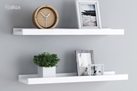 vidaXL Lentynos nuotraukų rėmeliams, 2vnt., baltos, 40x9x3cm, MDF