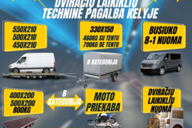 Priekabu nuoma su tentu su B kategorija - Platformų Priekabų Traliuko Nuoma 24/7 *** arba *** TENTIN