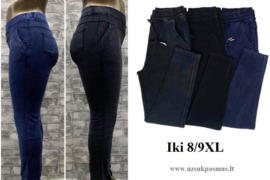 Džinsų stiliaus kelnės su guma iki 8/9XL