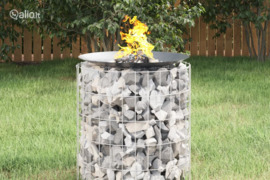 vidaXL Gabiono laužavietė, 50cm skersmens, galvanizuota geležis