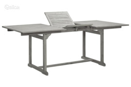 vidaXL Sodo valgomojo stalas, (150–200)x100x75cm, akacijos masyvas