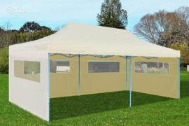 vidaXL Sulankstoma proginė palapinė 3 x 6 m, kremo spalvos