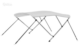 vidaXL Bimini viršaus stogelis, baltas, 183x160x137 cm, 3 lankų rėmas, Kita