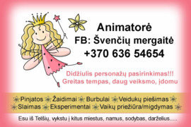 Animatorė/animatoriai, muzikinis sveikinimas