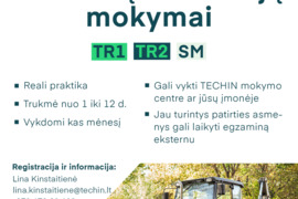 Traktorininko pažymėjimas: Tr1, Tr2, Sm kategorija