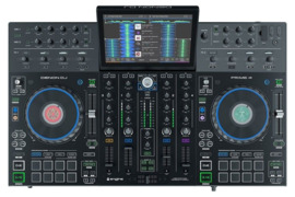 Atskira „Denon DJ Prime 4“ didžėjų sistema su 10 colių multi-Touch ekranu