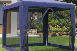 vidaXL Proginė palapinė su 4 sienomis, mėlyna, 2,5x2,5m, HDPE