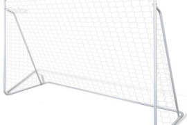 vidaXL Futbolo vartų su tinklu rinkinys, 240x90x150cm, plienas