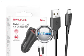 Auto kroviklis USB 5V 2.4A 12W 2 lizdų ir Type-C laidas Borofone
