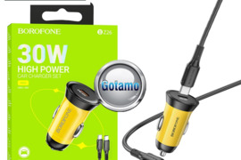 Type-C lizdas 30W Borofone su Type-C į Type-C laidu 1 metro auto kroviklis