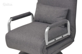 vidaXL Supamoji kėdė ir sofa-lova, tamsiai pilka, audinys