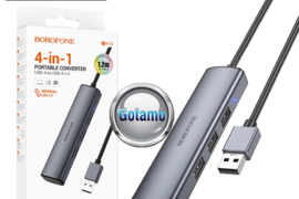 USB 2.0 4 lizdai Borofone 140cm USB šakotuvas (USB HUB)
