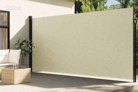 vidaXL Ištraukiama šoninė markizė, kreminės spalvos, 200x600cm