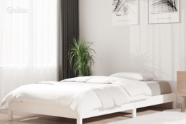 vidaXL Sudedama lova, balta, 80x200cm, pušies medienos masyvas