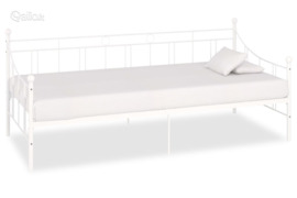 vidaXL Lovos rėmas, baltos spalvos, 90x200cm, metalas