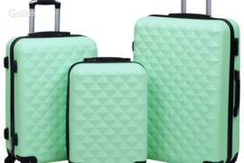 vidaXL Lagaminų rinkinys, 3vnt., mėtinės spalvos, ABS, kieto korpuso