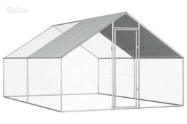 vidaXL Lauko narvas viščiukams, 2,75x4x1,92m, galvanizuotas plienas