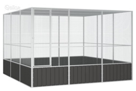 vidaXL Paukščių narvas, antracito, 302,5x324,5x211,5cm, plienas