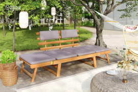 vidaXL 2-1 Sodo sofa su pagalvėmis, 190cm, akacijos medienos masyvas