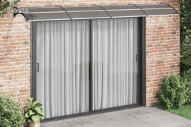 vidaXL Stogelis durims, juodos spalvos, 400x100cm, polikarbonatas
