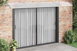 vidaXL Stogelis durims, pilkos spalvos, 400x100cm, polikarbonatas