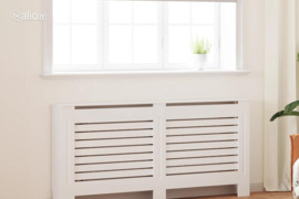 vidaXL Radiatoriaus uždangalas, baltos sp., 172x19x81,5cm, MDF