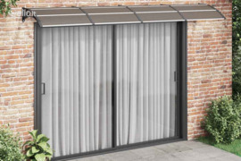 vidaXL Stogelis durims, juodas ir skaidrus, 350x75cm, polikarbonatas