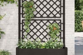 vidaXL Sodo lovelis su treliažu, antracito spalvos, 100x43x142cm, PP