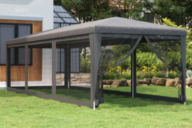 vidaXL Proginė palapinė su 8 sienomis, antracito, 3x9m, HDPE
