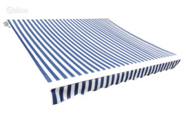 vidaXL Markizės viršus, mėlyna ir balta, 4x3m (rėmas nepridedamas)
