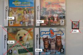Nintendo žaidimai. Yra ta kas matoma nuotraukoje. Nintendo Dogs ir Zelda zaidimų NEBERA.