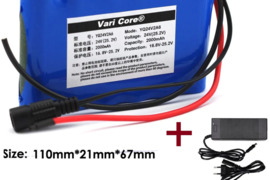 Parduodame naują VariCore 24V 2000mA 18650 baterijų paketą 25,2V ličio jonų akumuliatorių su įkrovik