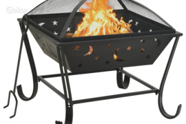 vidaXL Laužavietė su žarstekliu, 62cm, plienas, XXL